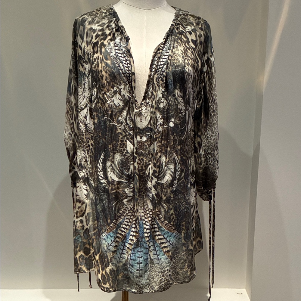 SHAN Animal Print SILK Tunic